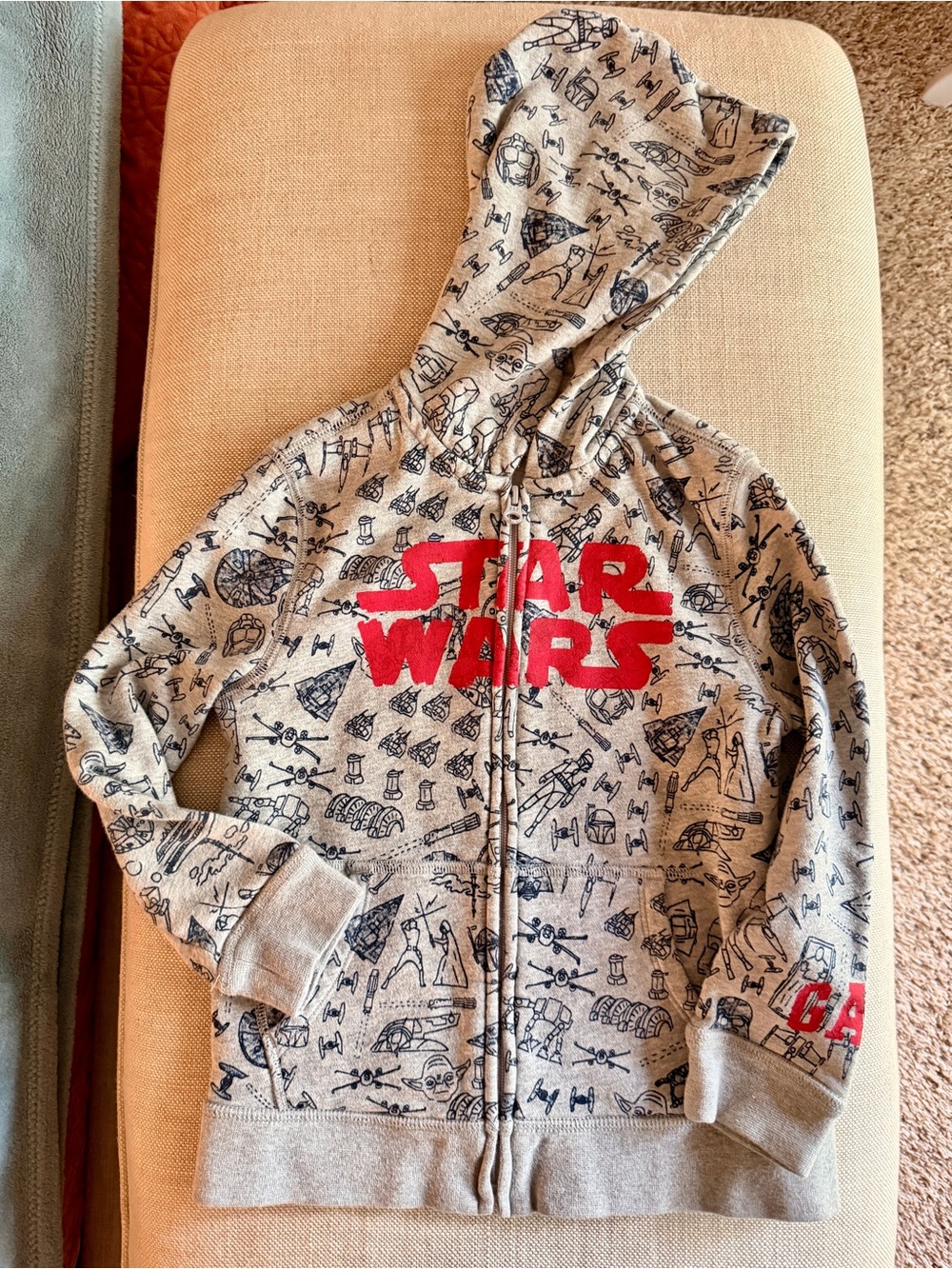 GAP Kids Gray Star Wars Hoodie with Red Logo